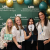 A group of incoming D1 students participating in photobooth on Welcome Day
